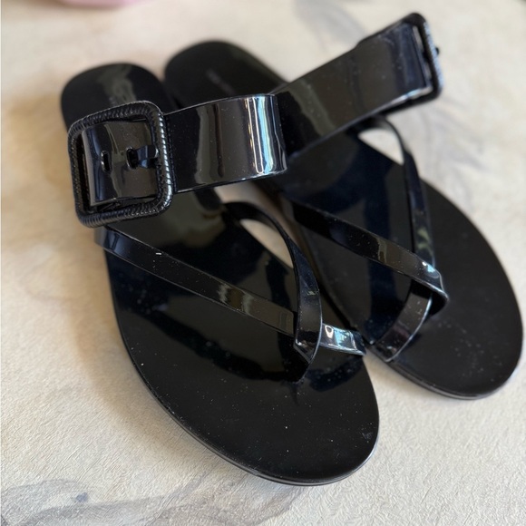 NWOT VERONICA BEARD Salva Jelly Flat Summer Beach Sandal Flip Flop Buckle 7 - Picture 5 of 9